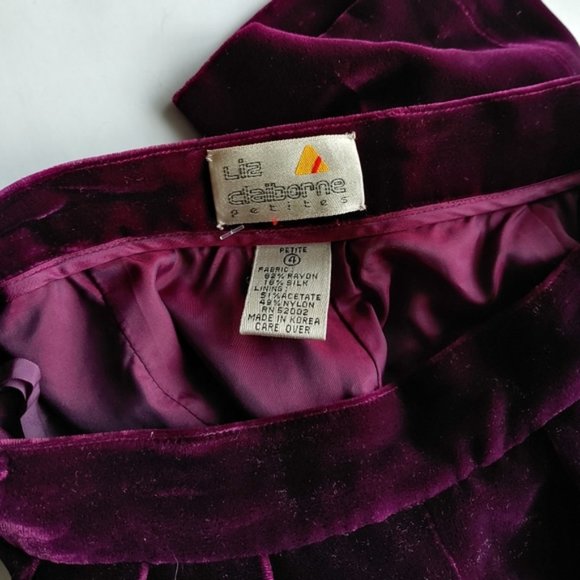 Liz Claiborne Vintage Purple Velvet Trousers - Picture 1 of 3